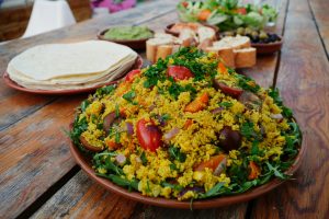 Comida saludable Comida campamento de surf en Moliets